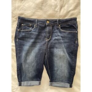 Signature Levi Strauss Modern‎ Skinny Denim Shorts Dark Wash Womens Sz 18